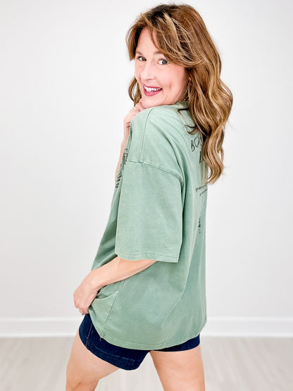 Boundless Love Mineral Wash Short Sleeve Graphic Top