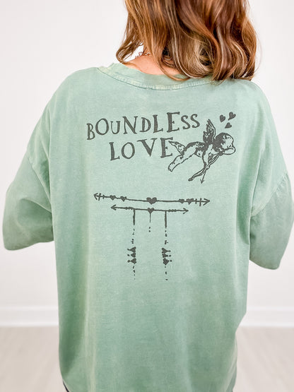 Boundless Love Mineral Wash Short Sleeve Graphic Top