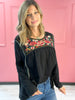 EMBROIDERY MIX MEDIA TOP Poncho Top