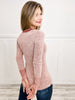 Vintage Wash Long Sleeve V-Neck Henley Top