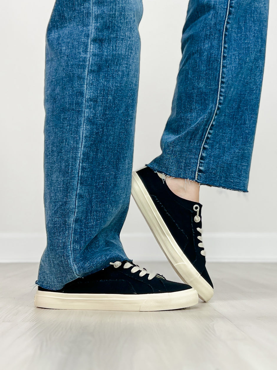 Blowfish Martina Too Slip-On Tennis Shoes in BLACK CANVAS