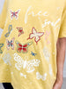 Butterfly Embroidered Free Soul Short Sleeve Top