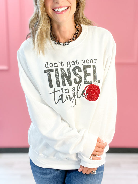 Don't Get Your Tinsel In A Tangle Glitter Sweatshirt Top