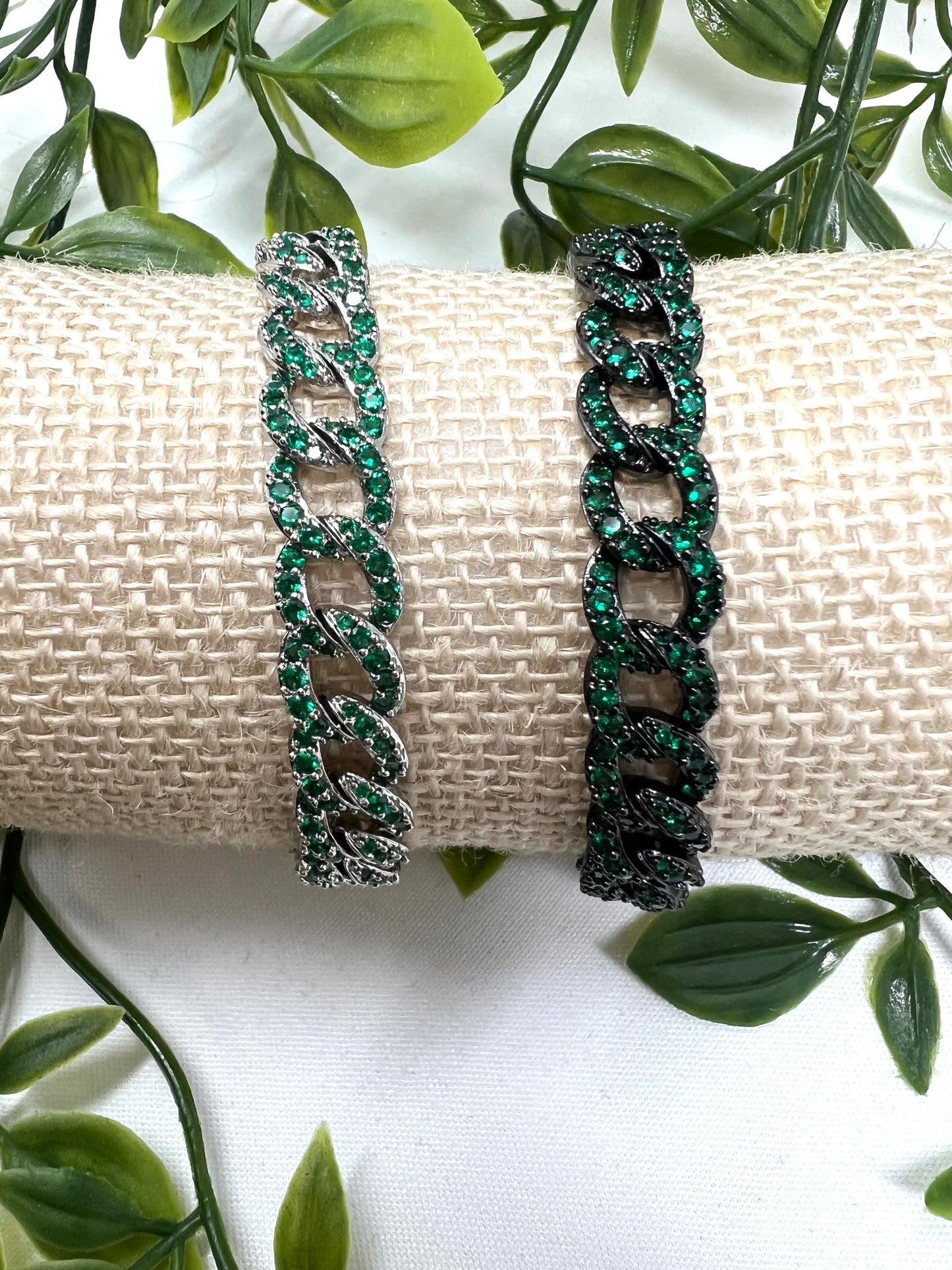 Cuban Green Rhinestone Bracelet