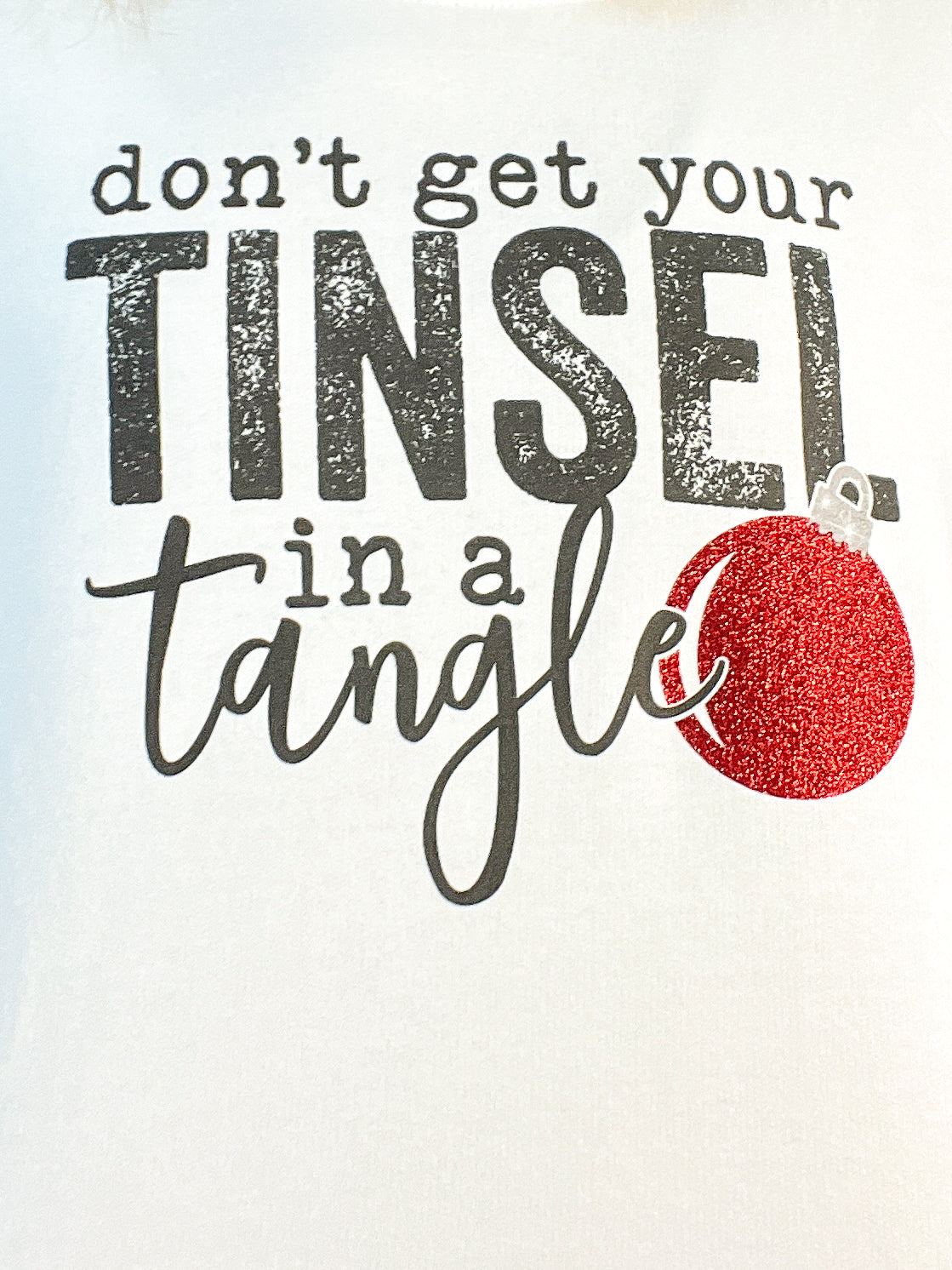 Don't Get Your Tinsel In A Tangle Glitter Sweatshirt Top