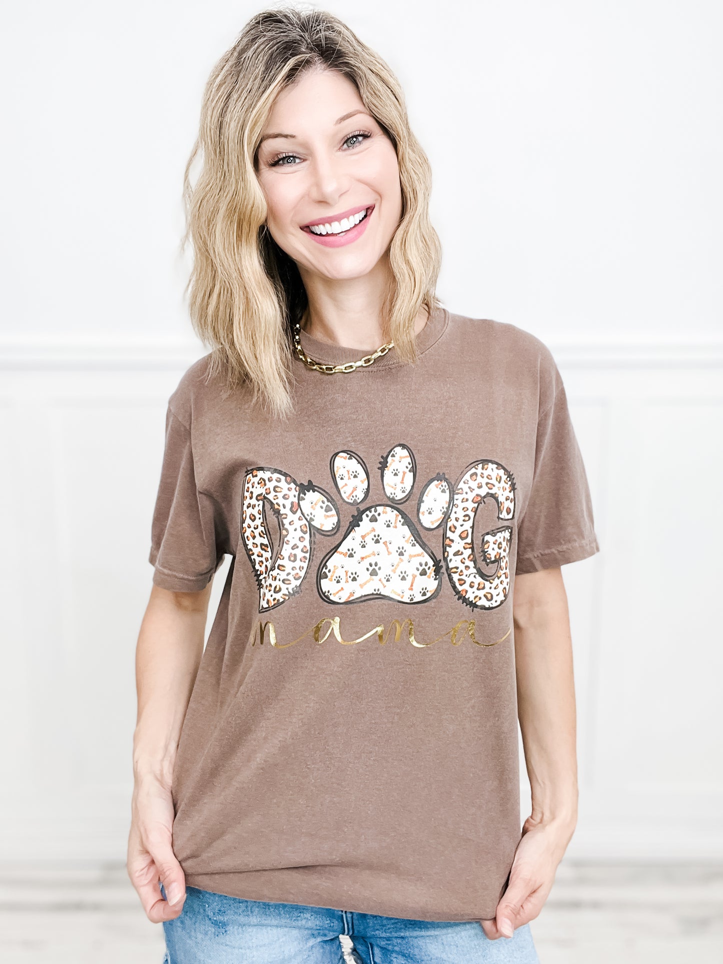 Dog Mama Gold Foil Graphic Tee