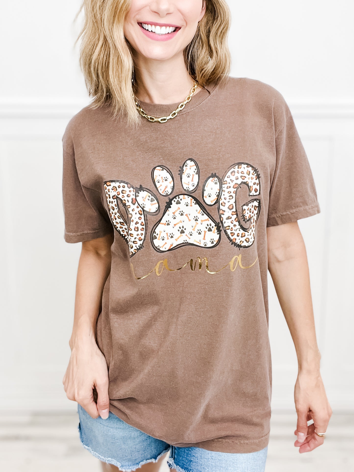 Dog Mama Gold Foil Graphic Tee