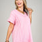 Short Sleeve Raw Edge Detail V Neck Relaxed Fit Top