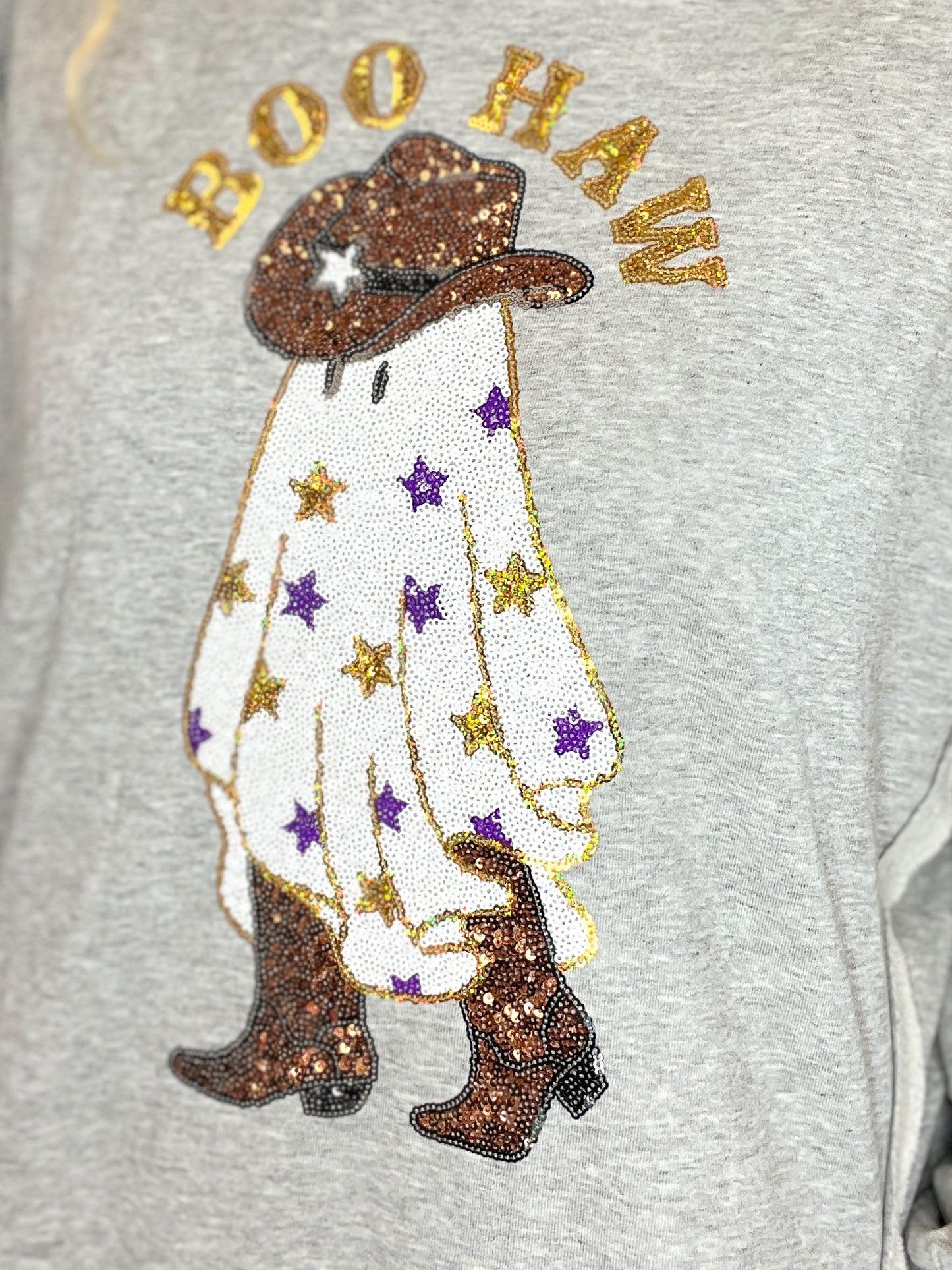 Boo Haw Sequin Ghost Sweatshirt