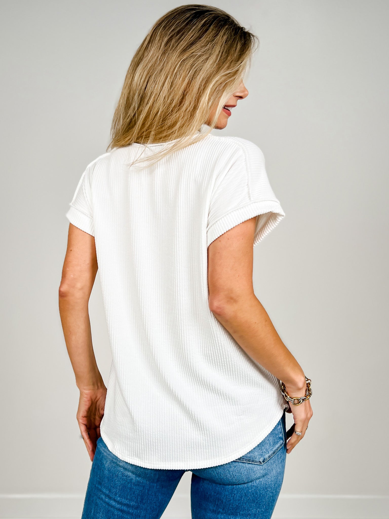 Dolman Sleeve Solid Urban Ribbed Top