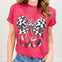 Checkered Bow and Cherries Graphic Tee