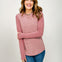 Stripe Knit Thumbhole Detail Long Sleeve Top