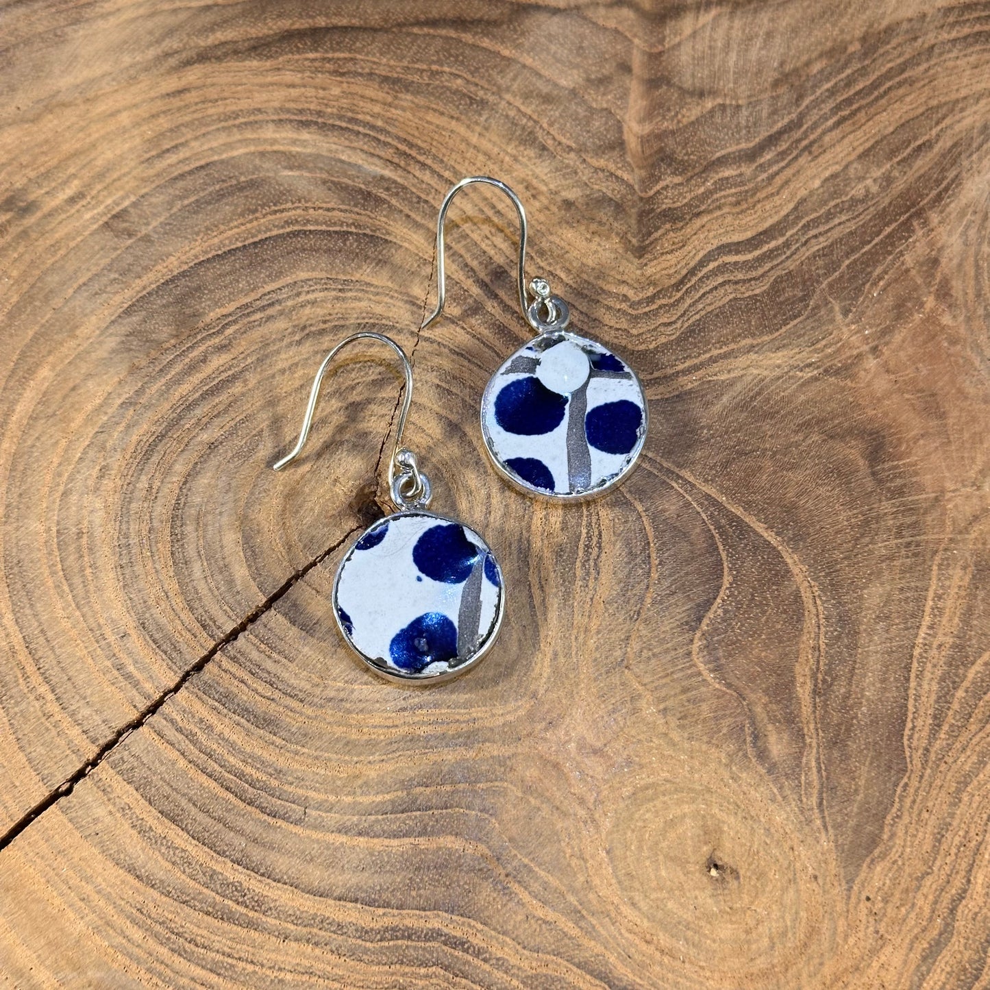 Hand Painted Ceramic Tile Earrings