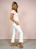 Judy Blue BLESS YOUR FLARE High Rise White Kick Flare Jeans