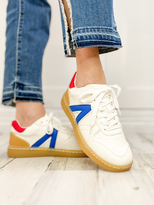 Mia Vesta Sneaker in White and Cobalt