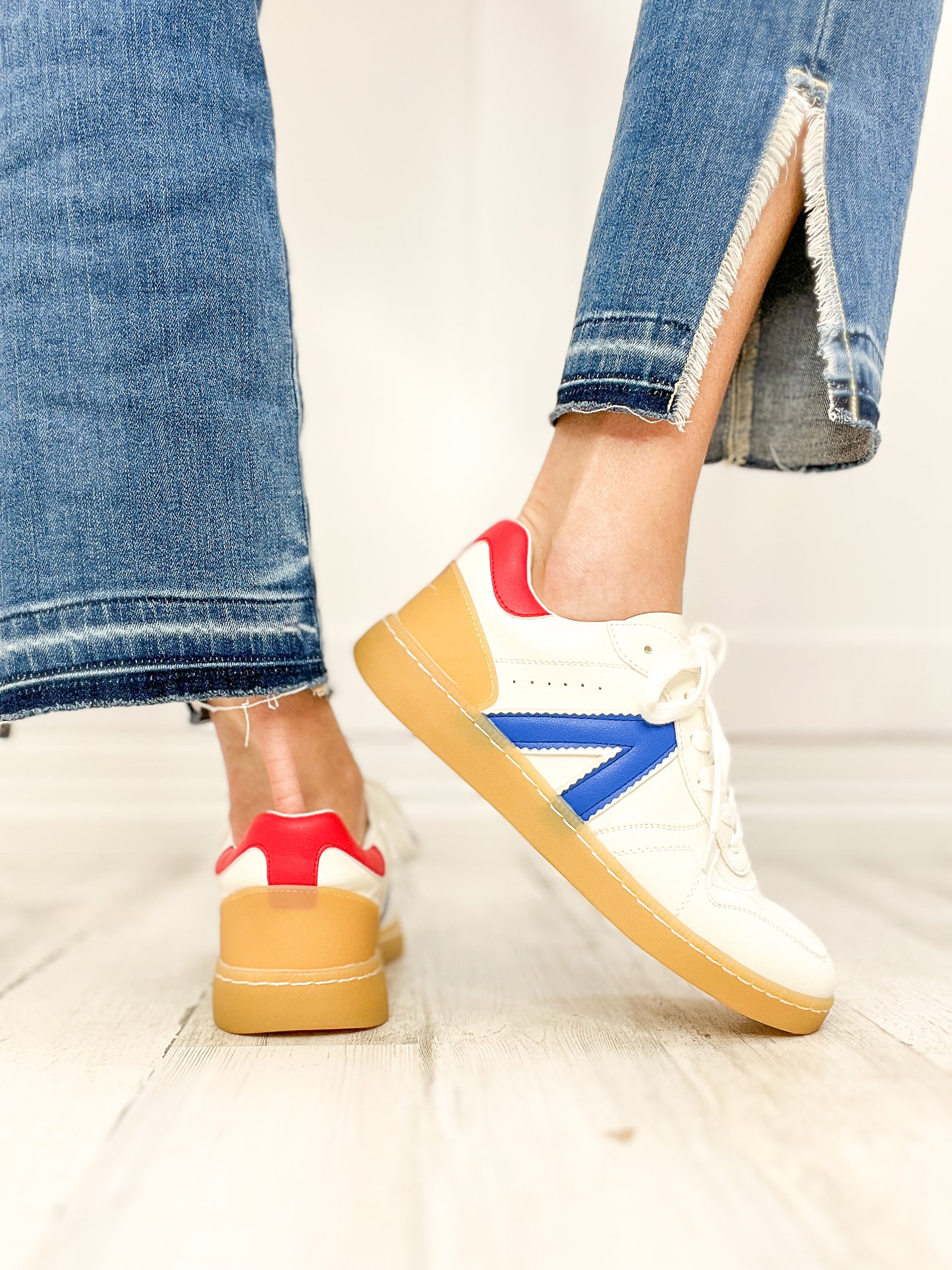 Mia Vesta Sneaker in White and Cobalt