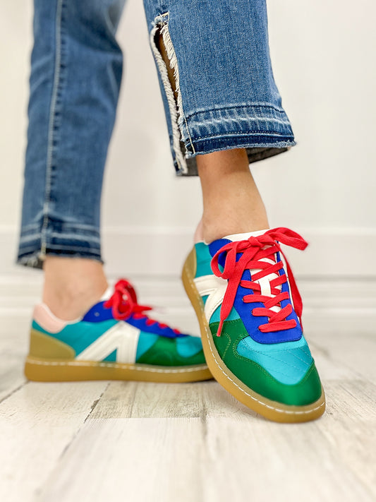 Mia Vesta Sneaker in Turquoise and Green