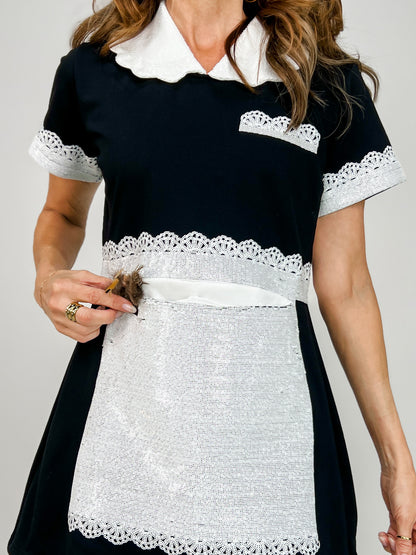 Queen of Sparkles Black French Maid Dress