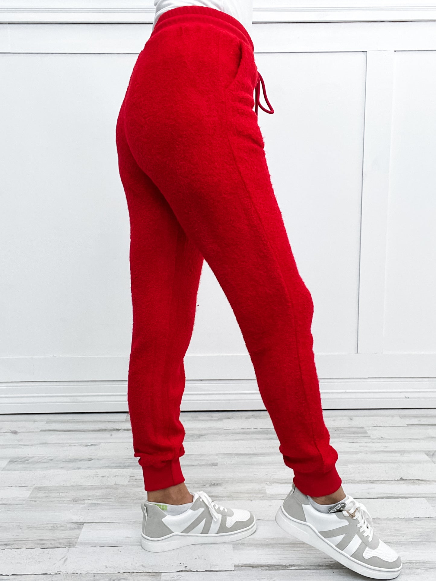 High Waisted Solid Knit Jogger Pants