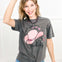 Cupid Find Me a Cowboy Pink Foiled Graphic Top