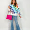 Queen of Sparkles White Rainbow Skulls Sweatshirt