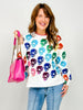 Queen of Sparkles White Rainbow Skulls Sweatshirt