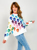 Queen of Sparkles White Rainbow Skulls Sweatshirt