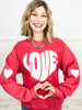 LOVE Heart Elbow Patch Sweatshirt Top