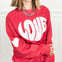 LOVE Heart Elbow Patch Sweatshirt Top