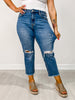 Vervet THUNDERSTRUCK High-Rise Distressed Crop Straight Jeans