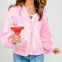 Queen of Sparkles Light Pink Skeleton Button-Up Cardigan