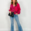 Queen of Sparkles Bright Pink Crawling Bats Button Up Cardigan