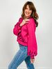 Queen of Sparkles Bright Pink Crawling Bats Button Up Cardigan