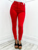 Judy Blue High Waist Control Top Garment Dyed Skinny Jeans in Red