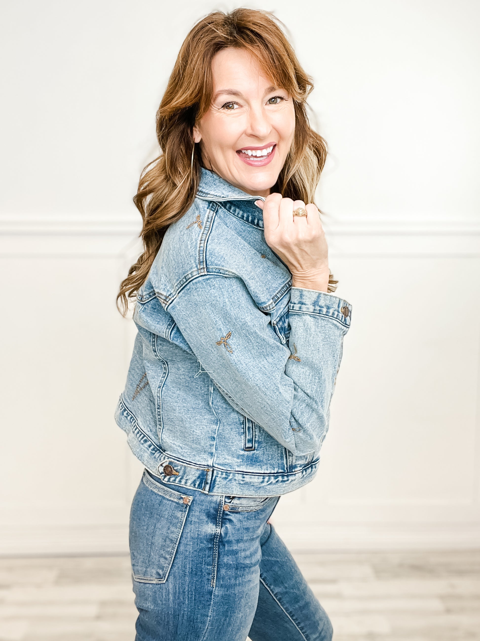 Boots Stitch Denim Trucker Jacket