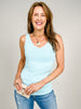 Reversible V or U Neckline Seamless LONG Tank Compression in Baby Blue