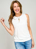 Ribbed Viscose Crew Neck Loose Fit Tank