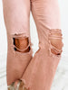Vervet Getting Jiggy Vintage Cropped Flare Jeans in Brandied Melon