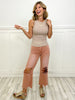 Vervet Getting Jiggy Vintage Cropped Flare Jeans in Brandied Melon