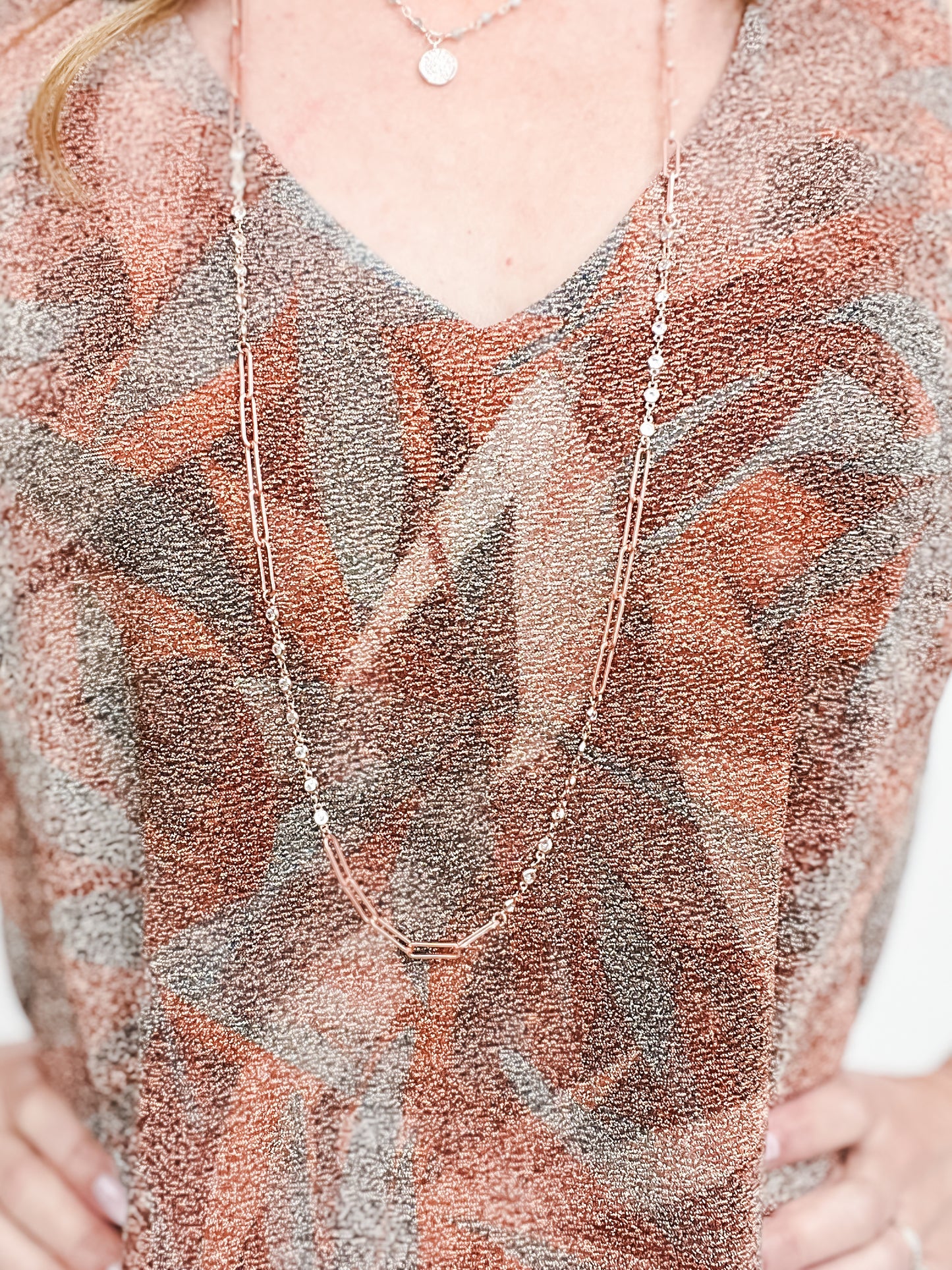 Tropical Print V- Neck Tank Top