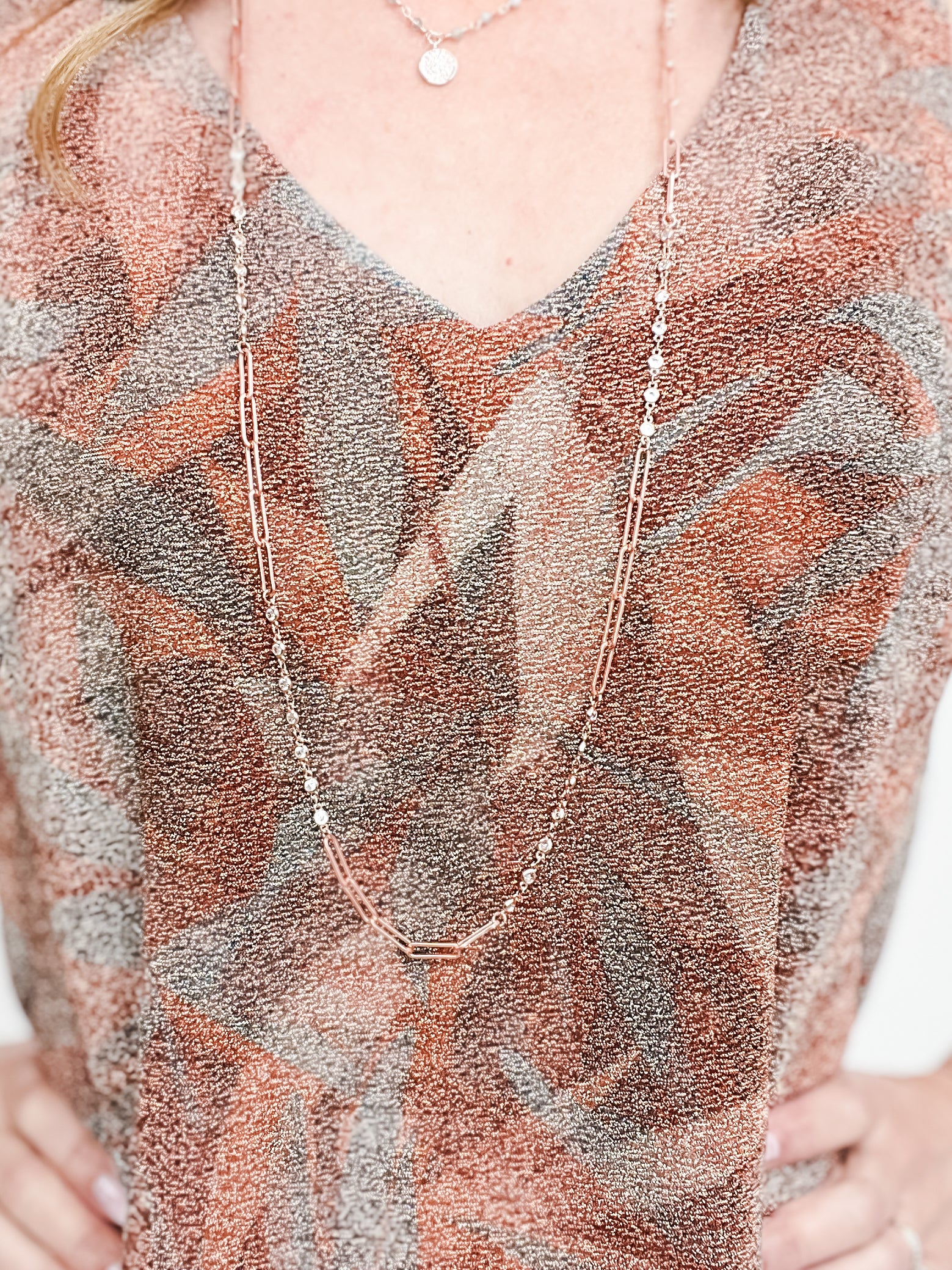 Tropical Print V- Neck Tank Top