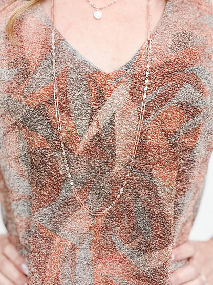 Tropical Print V- Neck Tank Top