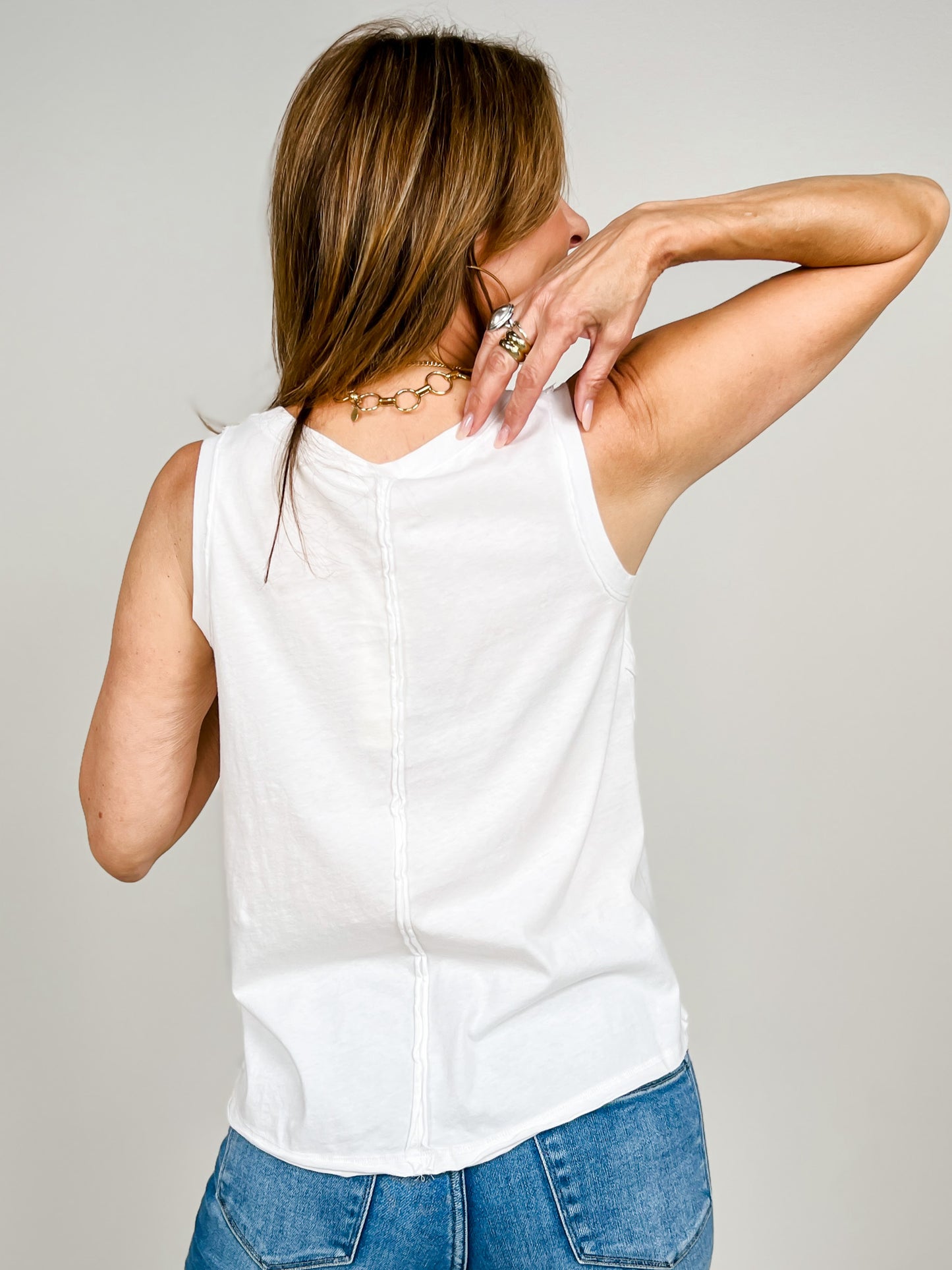 The Essential Raw Edge Cotton Tank - GRP B