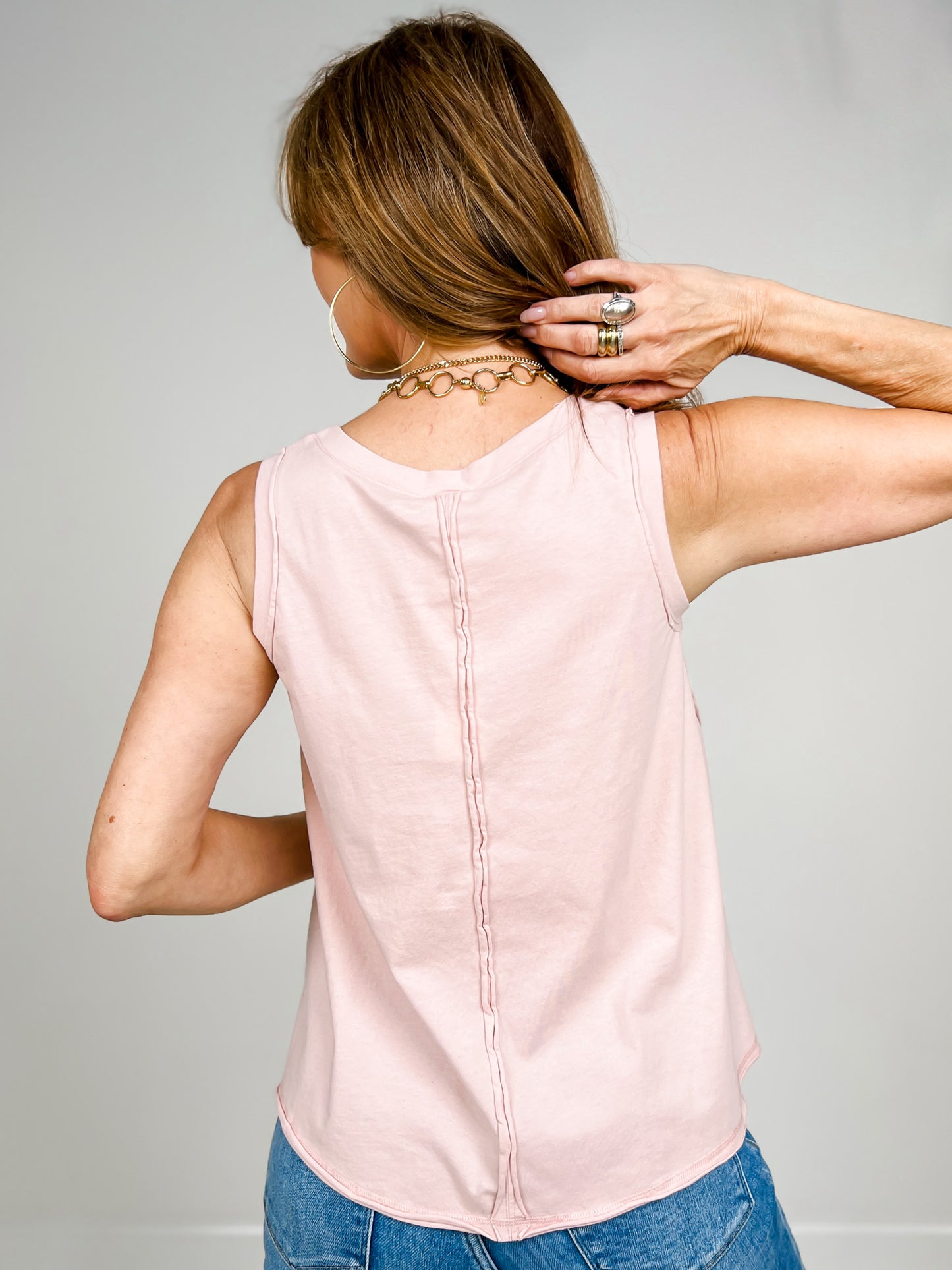 The Essential Raw Edge Cotton Tank - GRP A