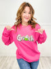 Christmas Grouch Pink Hat Chenille Sweatshirt Top