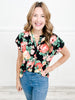 Tropical Daze Dolman Short Sleeve Top with Split Neckline