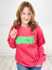 Green Christmas Grouch Chenille Sweatshirt Top