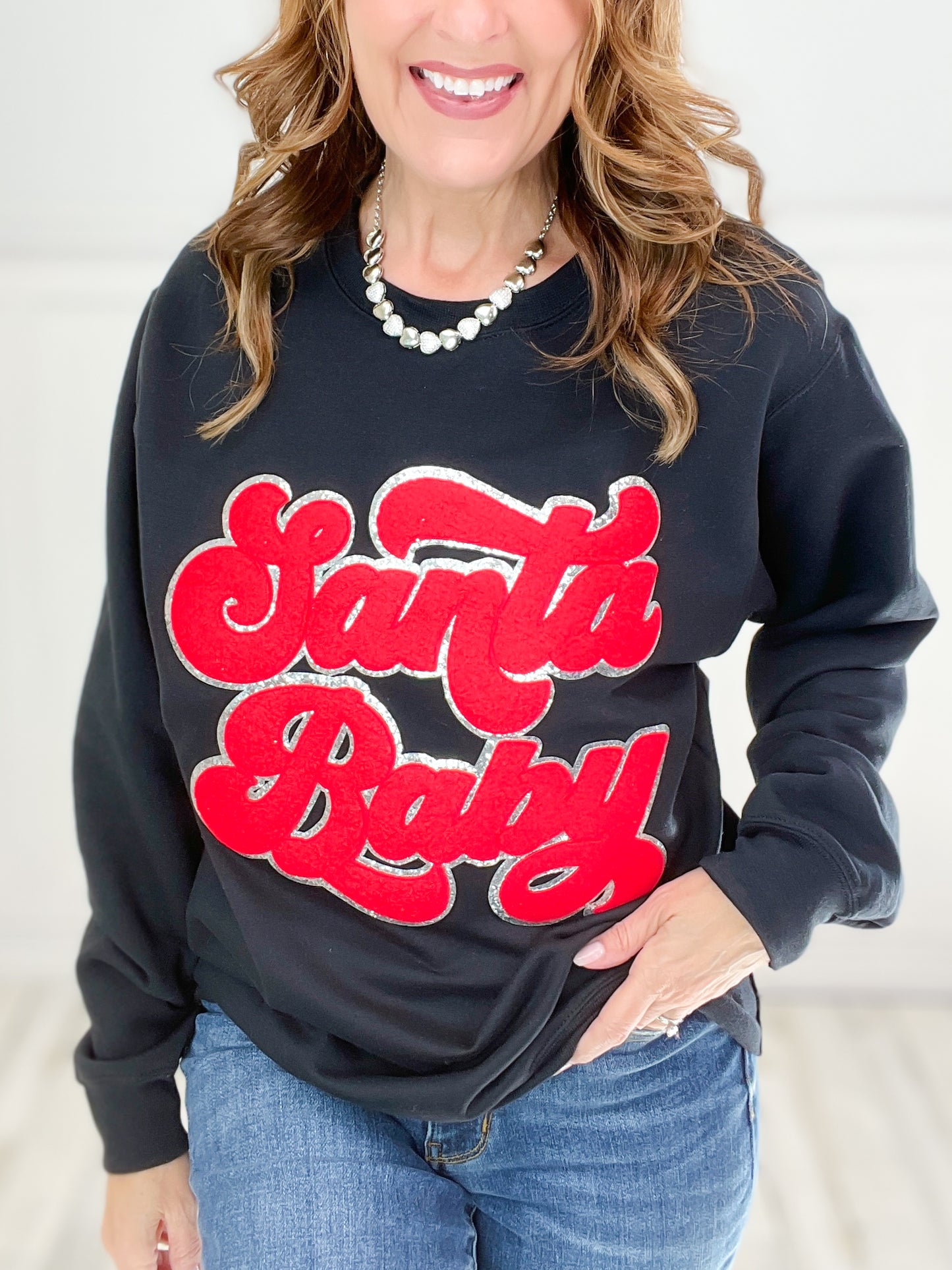 Santa Baby Chenille Sweatshirt Top