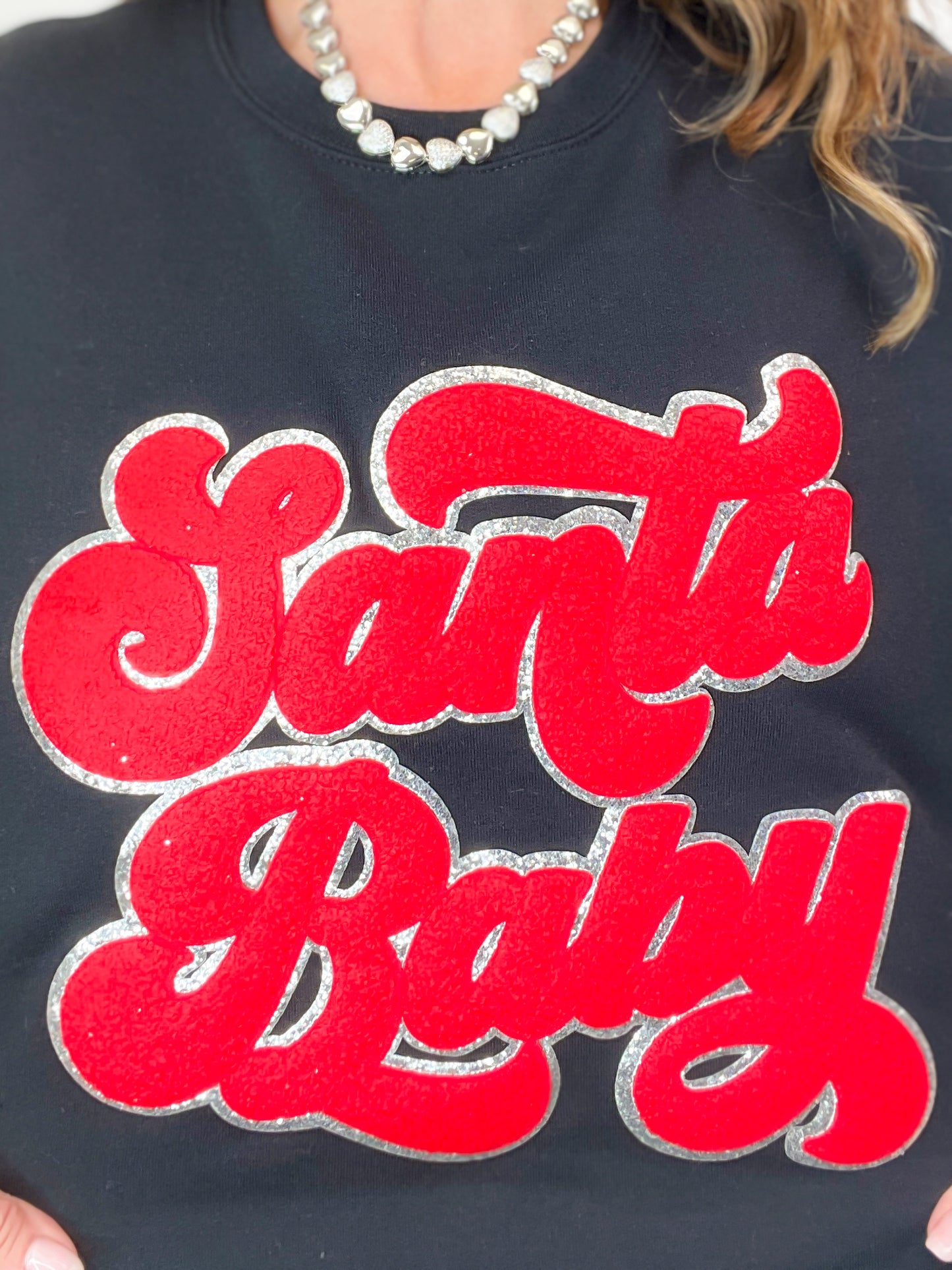 Santa Baby Chenille Sweatshirt Top