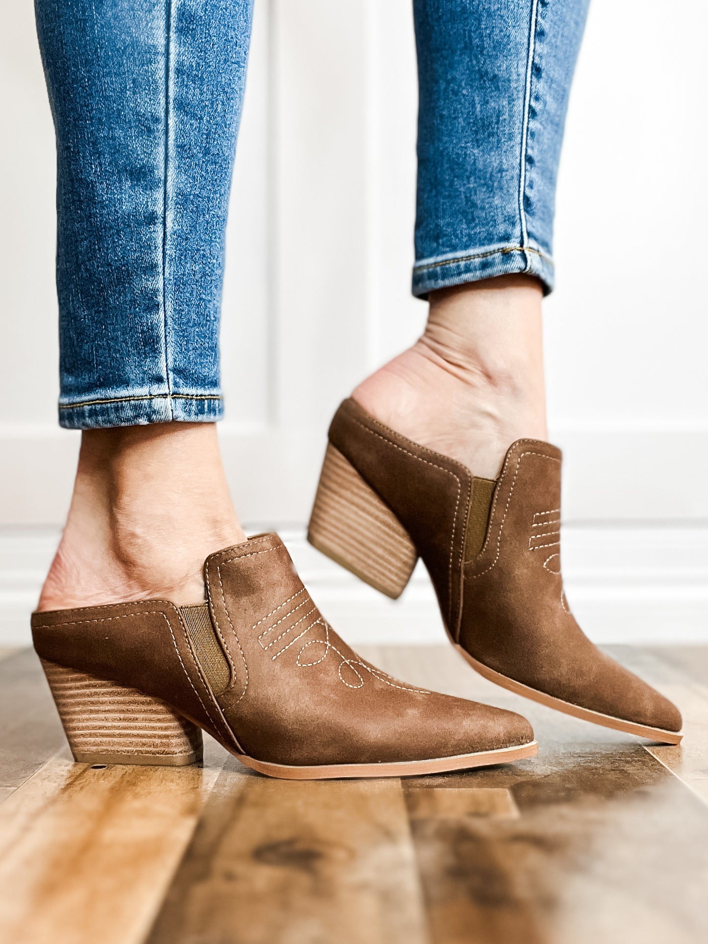 Corkys Toe Tapper Boot Mules in Cognac